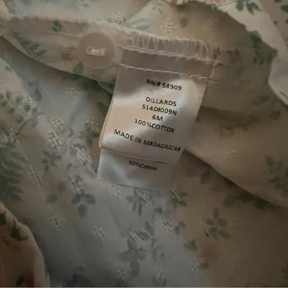 Cotton Flower Print Cottage EdgeHill Collection 6 months girl dress - Picture 7 of 9